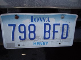 An Iowa number plate